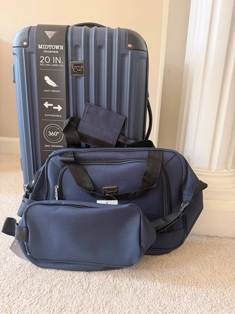 Travels Collection Midtown 3-Piece Luggage Set - Navy